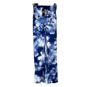 Darc Sport Everson Seamless Gracie‎ Flare Scrunch Leggings Womens S Blue Tie Dye